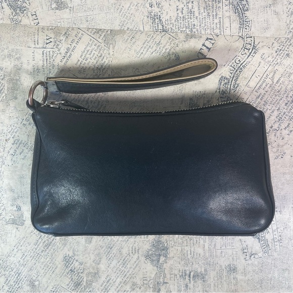Banana Republic Black Leather Wristlet Bag - Picture 1 of 10